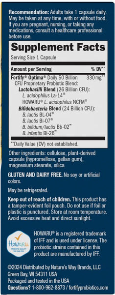 Nature's Way, Fortify® Optima® Daily Probiotic 50 Billion, 30 delayed-release veg capsules