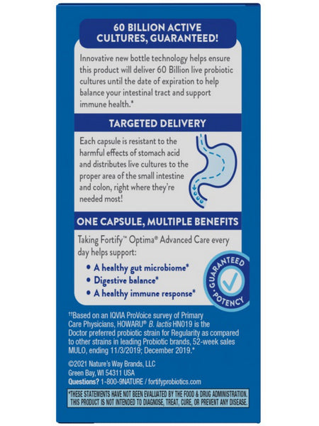Nature's Way, Fortify® Optima® Daily Probiotic 60 Billion, 30 delayed-release capsules