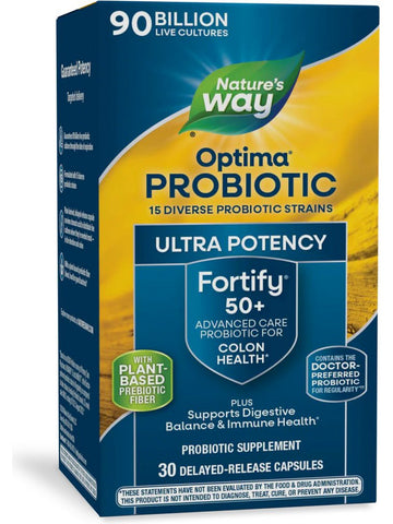 Nature's Way, Fortify® Optima® Age 50+ Probiotic 90 Billion, 30 delayed-release capsules