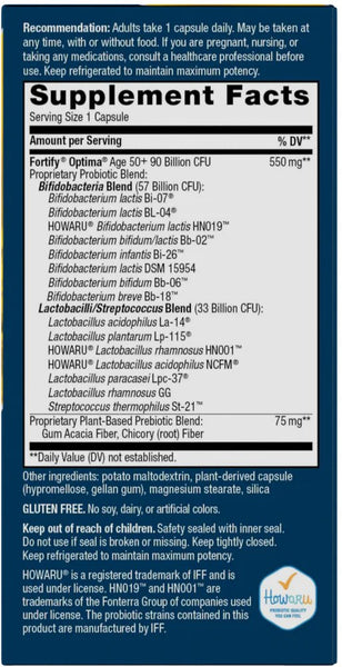 Nature's Way, Fortify® Optima® Age 50+ Probiotic 90 Billion, 30 delayed-release capsules