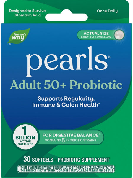 Nature's Way, Pearls Adult 50+ Probiotic, 30 Softgels
