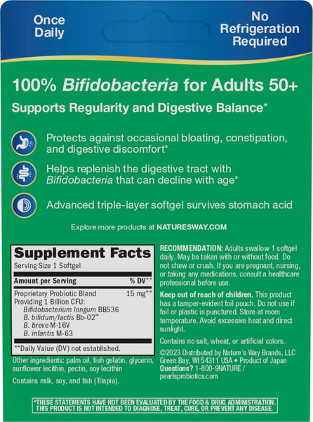 Nature's Way, Probiotic Pearls™ Adult 50+, 30 softgels