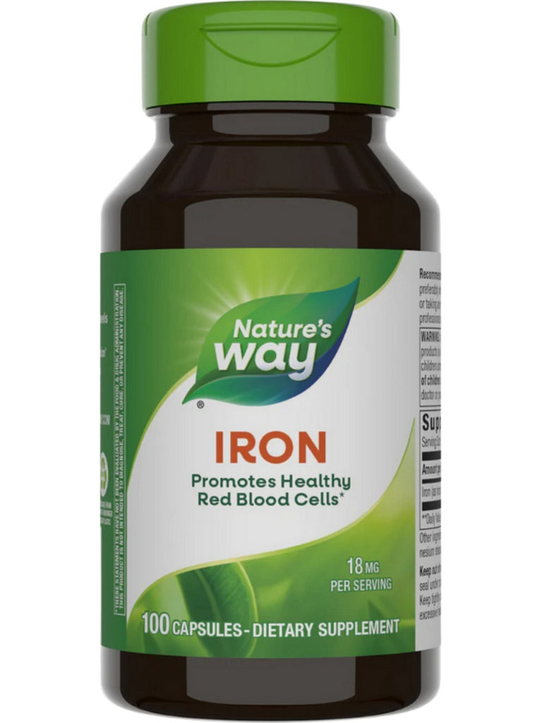 Nature's Way, Iron 18 mg, 100 capsules