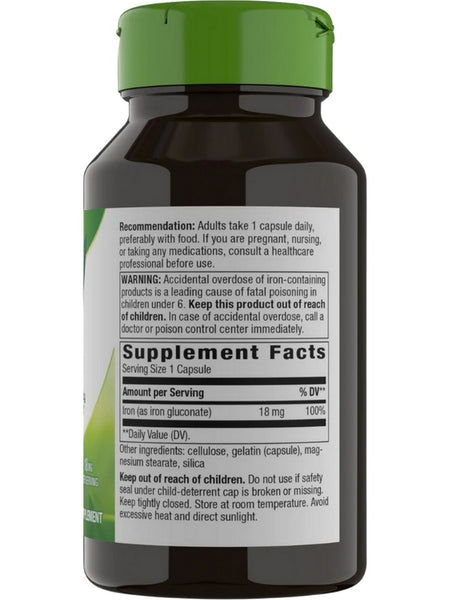 Nature's Way, Iron 18 mg, 100 capsules