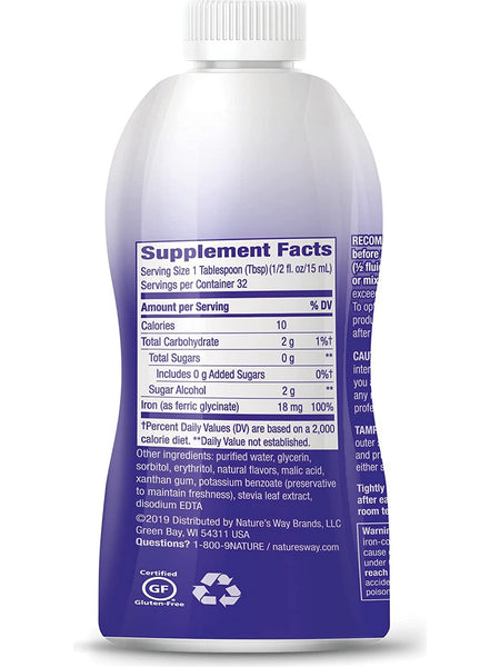 Nature's Way, Liquid Iron 18 mg, Berry, 16 fl oz