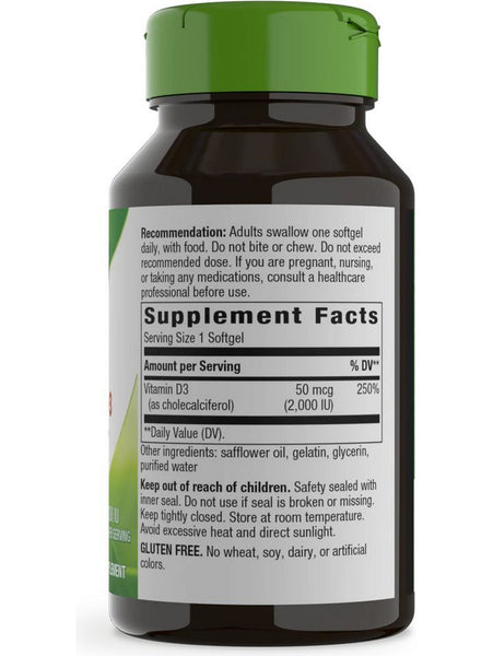 Nature's Way, Vitamin D3 2,000 IU, 240 softgels