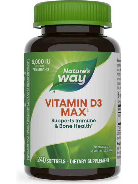 Nature's Way, Vitamin D3 5,000 IU, 240 softgels