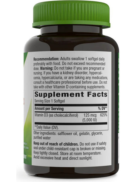 Nature's Way, Vitamin D3 Max, 5,000 IU, 240 Softgels
