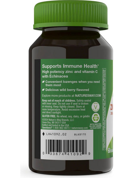 Nature's Way, Zinc Lozenges, Wild Berry, 60 Vegan Lozenges
