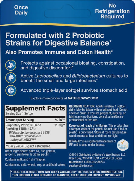 Nature's Way, Probiotic Pearls™ Acidophilus, 30 softgels