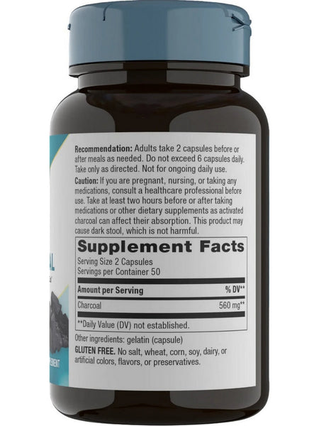Natures Way, Activated Charcoal, Blue Bottle, 100 Capsules