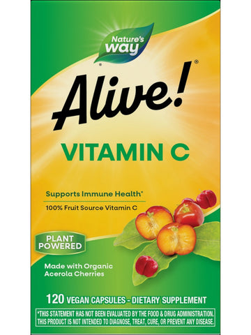Nature's Way, Alive! Vitamin C, 120 Vegan Capsules