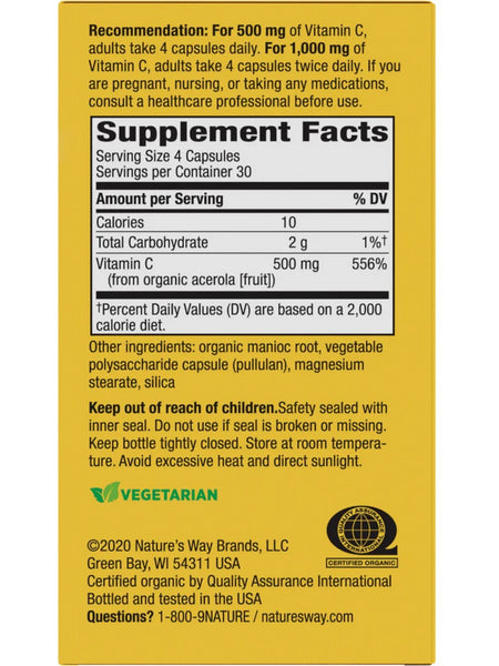 Nature's Way, Alive! Immune Support Vitamin C, 120 Vegetarian Capsules