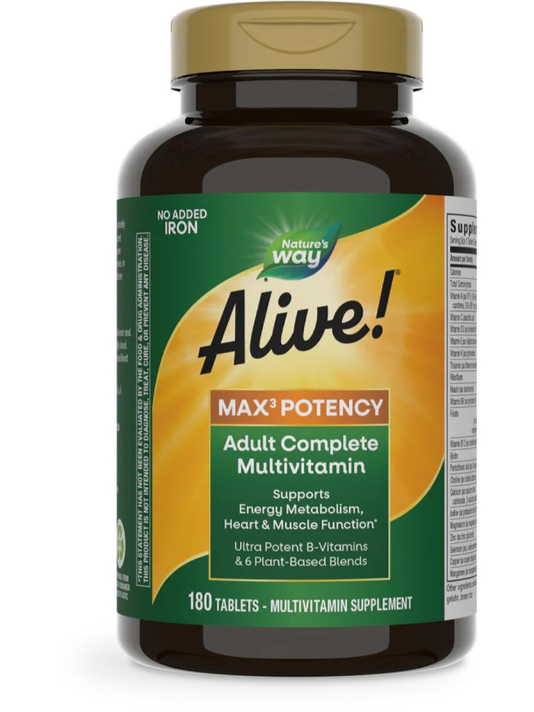 Nature's Way, Alive!® MAX3 Potency Multivitamin (no iron), 180 tablets