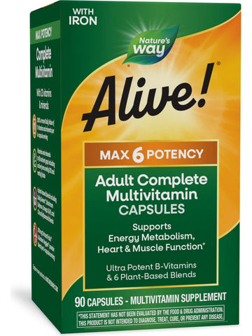 Nature's Way, Alive!® MAX6 Daily Multivitamin, 90 veg capsules