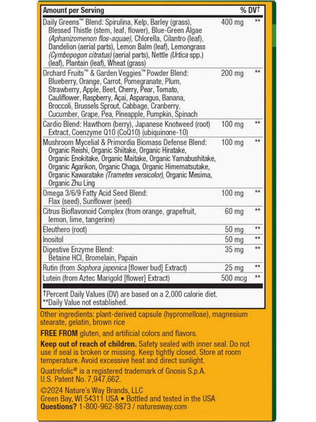 Nature's Way, Alive! Max6 Potency Adult Complete Multivitamin, No Added Iron, 90 Capsules