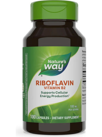 Nature's Way, Riboflavin Vitamin B2, 100 capsules