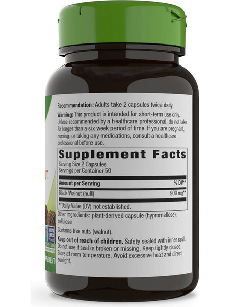 Nature's Way, Black Walnut Hulls, 100 vegan capsules