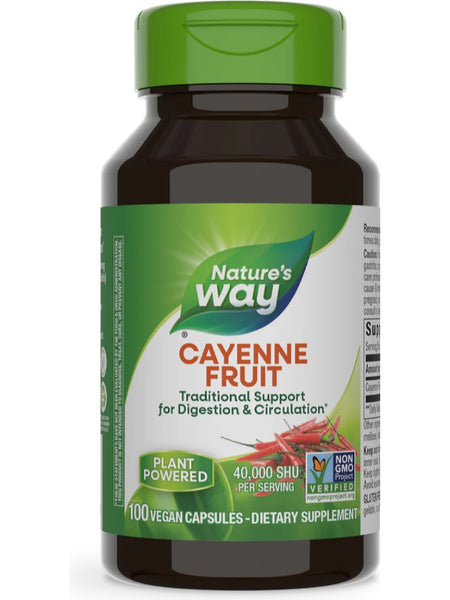 Nature's Way, Cayenne Fruit 40,000 SHU Potency, 100 vegan capsules