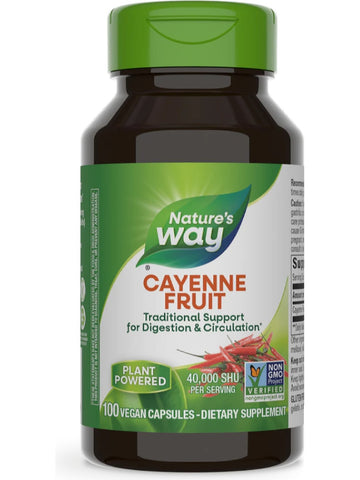 Nature's Way, Cayenne Fruit 40,000 SHU Potency, 100 vegan capsules
