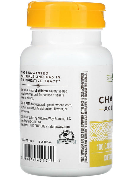 Natures Way, Activated Charcoal, 100 capsules