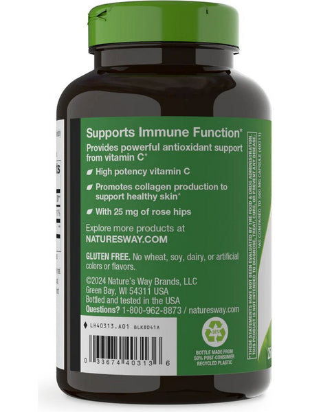 Nature's Way, Vitamin C 1,000 with Rose Hips, 250 capsules