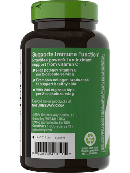 Nature's Way, Vitamin C 500 with Rose Hips, 250 capsules