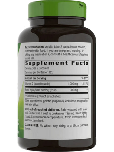 Nature's Way, Vitamin C 500 with Rose Hips, 250 capsules