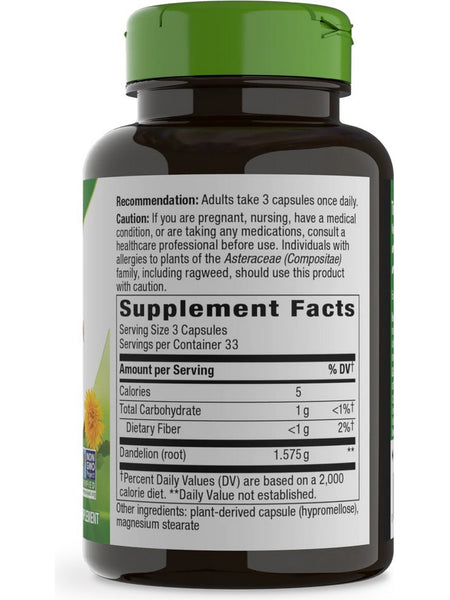Nature's Way, Dandelion Root, 100 vegan capsules