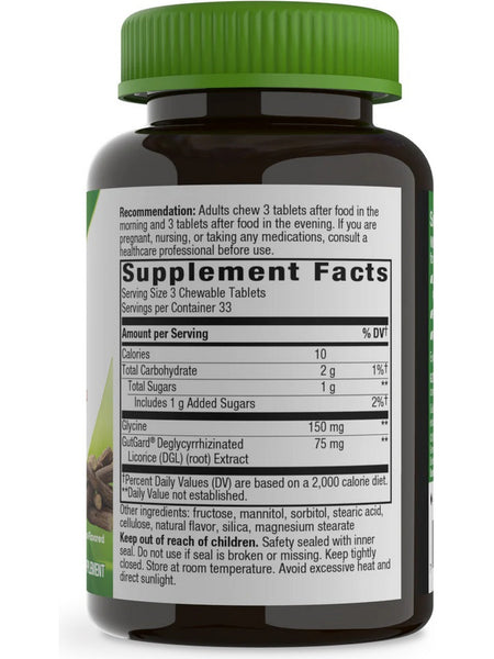Nature's Way, DGL, Licorice, 100 Chewable Tablets