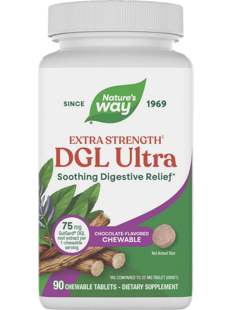 Nature's Way, DGL Ultra, Extra Strength, Chocolate, 90 Chewable Tablets