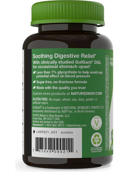 Nature's Way, DGL Sugar Free, Licorice, 100 Chewable Tablets