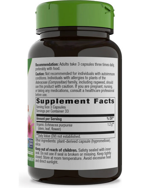 Nature's Way, Echinacea Purpurea Herb, 100 Vegan Capsules