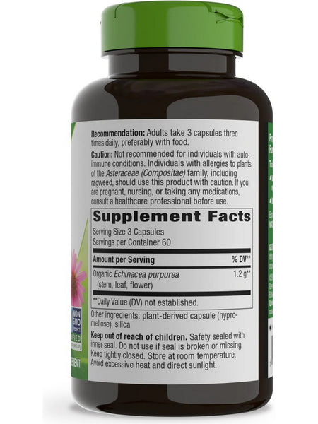 Nature's Way, Echinacea Purpurea Herb, 180 vegan capsules