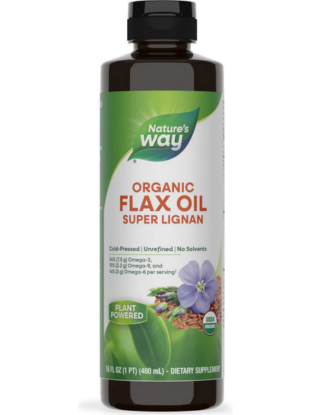 Nature's Way, Organic Flax Oil Super Lignan, 16 fl oz