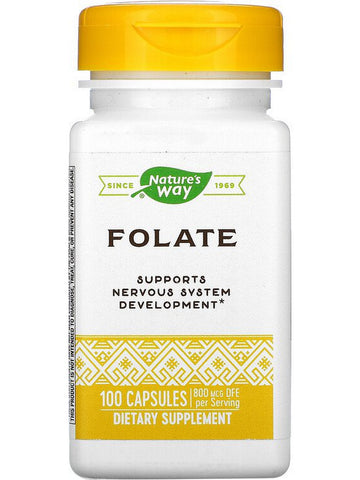 Nature's Way, Folic Acid, 100 capsules