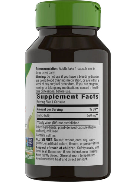 Nature's Way, Garlic Bulb, 580 mg, 100 Vegan Capsules