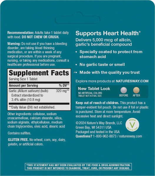 Nature's Way, Garlinase® 5000, 100 enteric-coated tablets