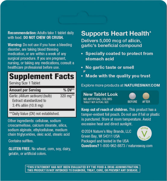 Nature's Way, Garlinase® 5000, 30 enteric-coated tablets