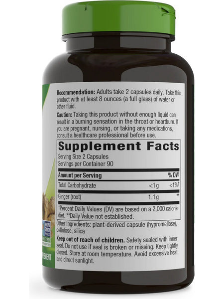 Nature's Way, Ginger Root, 180 vegan capsules