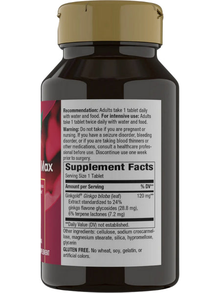Nature's Way, Ginkgold® Max 120 mg, 60 tablets