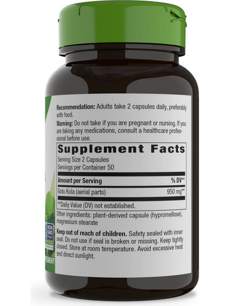 Nature's Way, Gotu Kola Herb, 100 vegan capsules