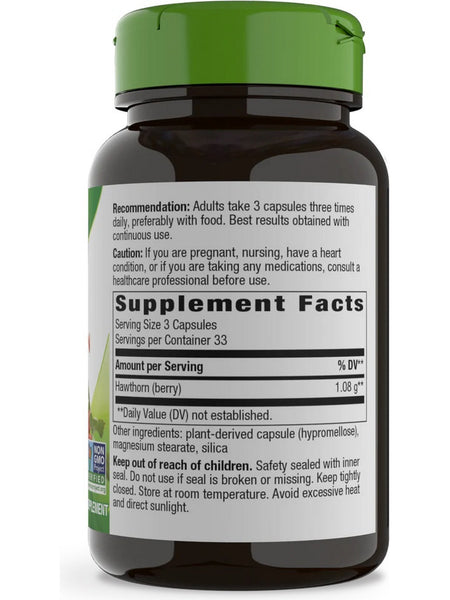 Nature's Way, Hawthorn Berries, 100 vegan capsules