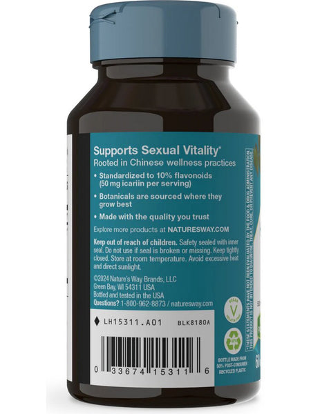 Nature's Way, Horny Goat Weed, 60 vegan capsules