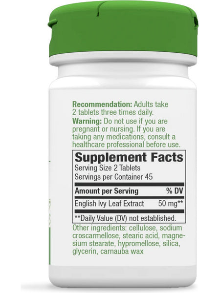 Nature's Way, Ivy Extract, 50 mg, 90 Vegan Tablets