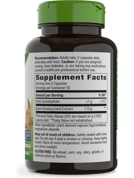 Nature's Way, Asian Ginseng, 100 vegan capsules