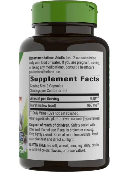 Nature's Way, Marshmallow Root, 100 vegan capsules