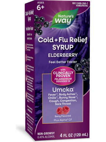 Nature's Way, Umcka® Elderberry Intensive Cold+Flu Syrup, 4 fl oz
