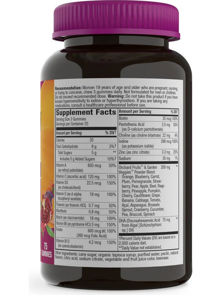 Nature's Way, Alive! Premium Gummy With Plant-Based DHA, Strawberry and Lemon, 75 Gummies