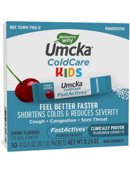 Nature's Way, Umcka® FastActives® ColdCare Kids Cherry, 10 packets